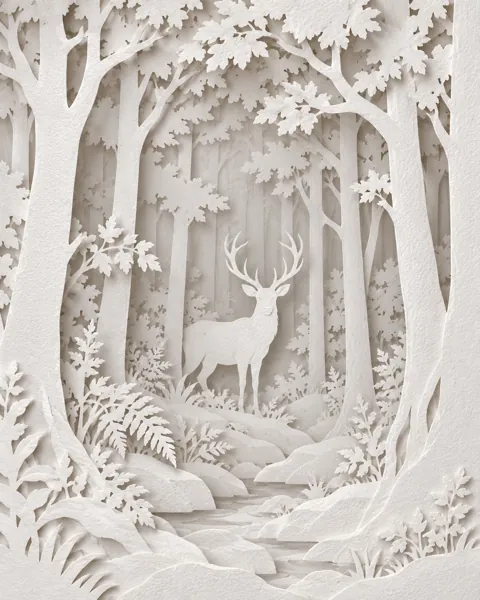 Deer in the Forest · All-white Paper