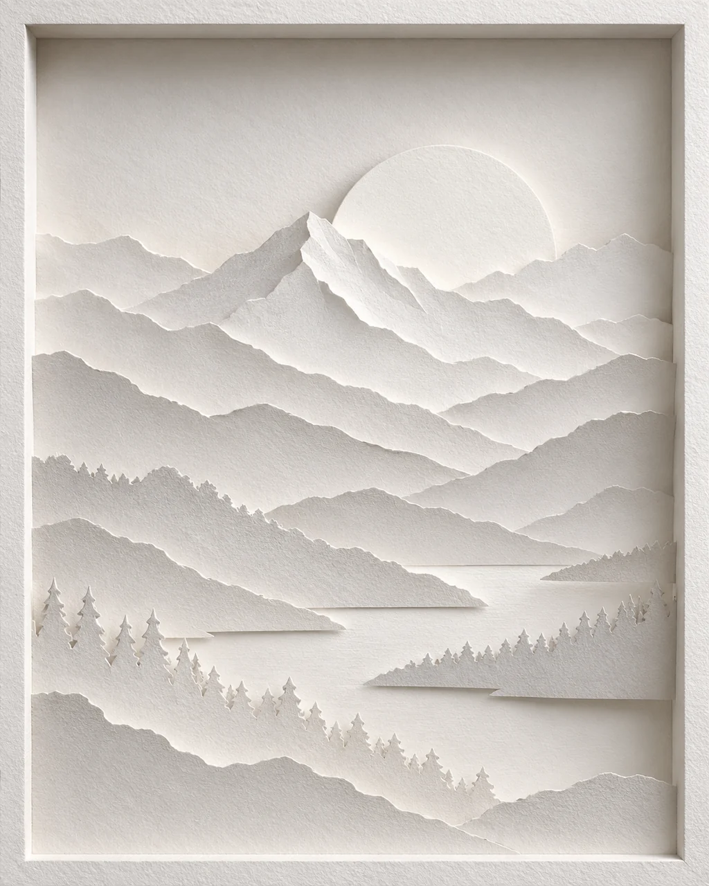 Mountain Range Sunrise · All-white Paper