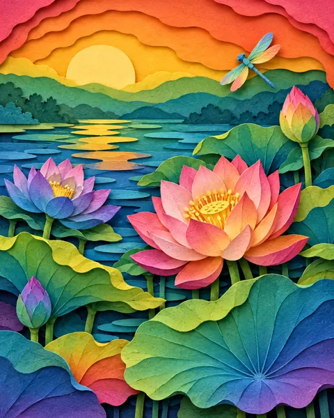 Lotus Pond · Rainbow Gradient Layers
