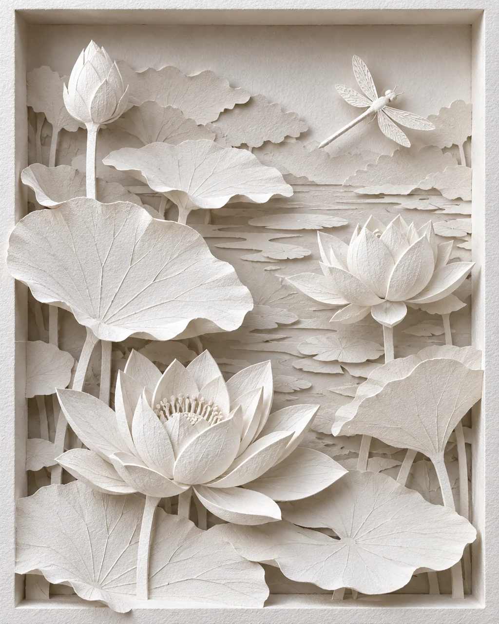 Lotus Pond · All-white Paper