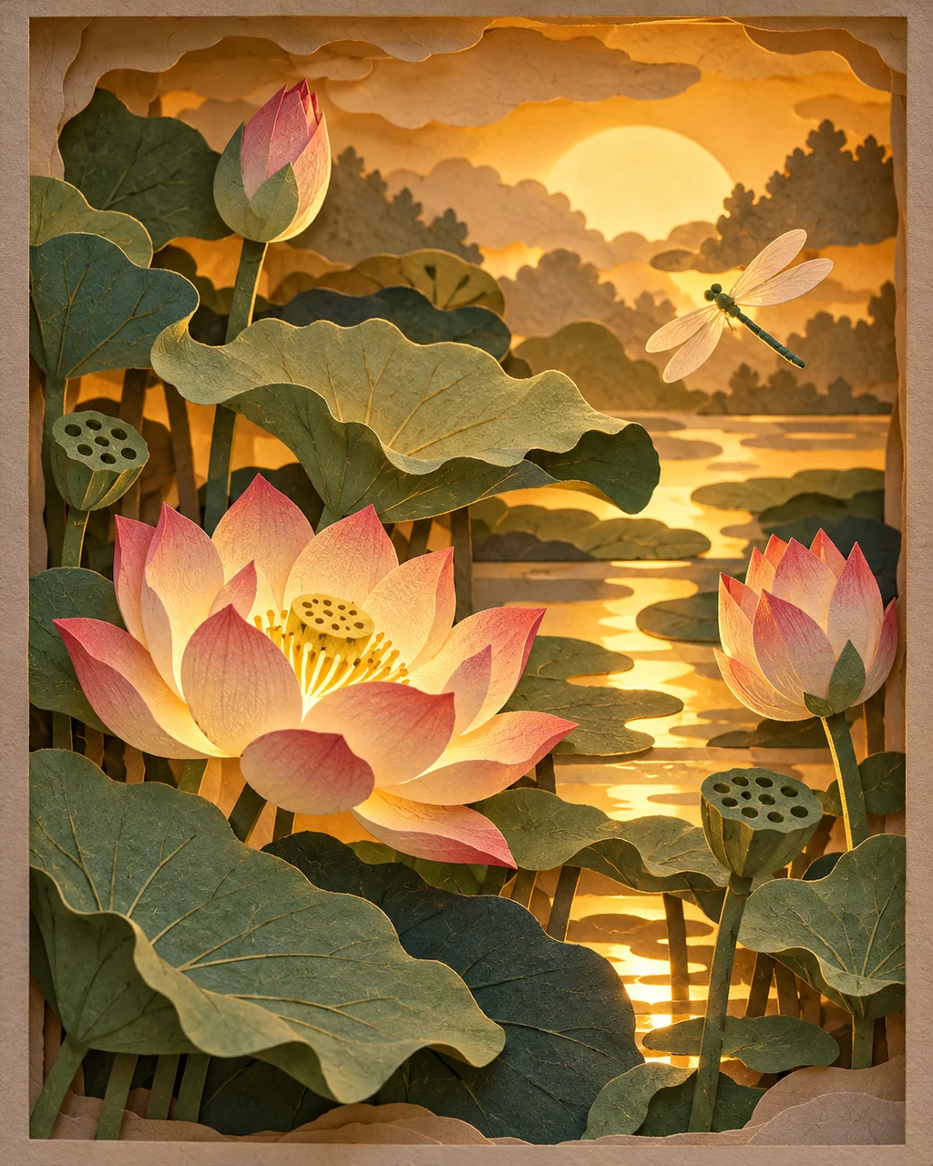 Lotus Pond · Backlit Lightbox