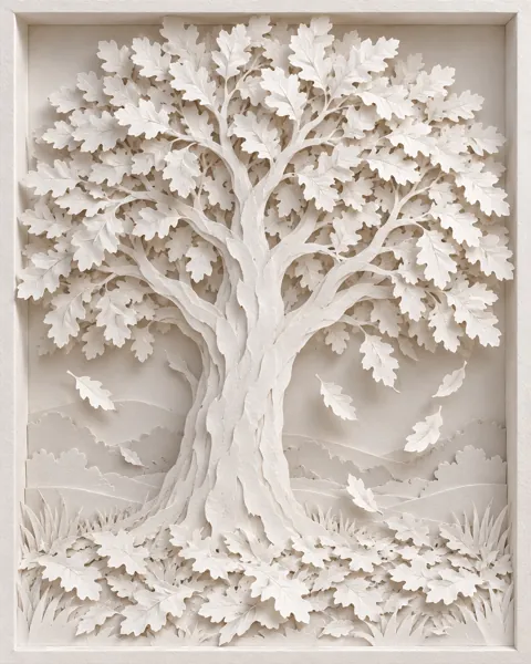 Autumn Oak Tree · All-white Paper