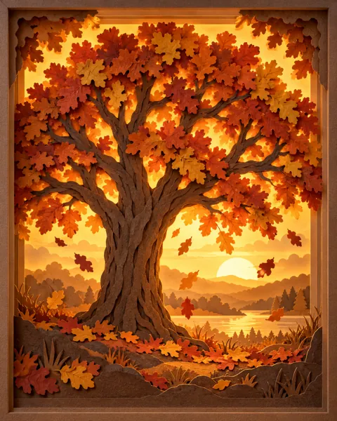 Autumn Oak Tree · Backlit Lightbox