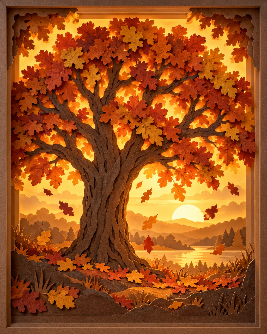 Autumn Oak Tree · Backlit Lightbox
