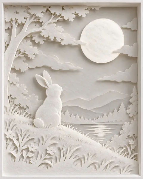 Moon Rabbit Night · All-white Paper