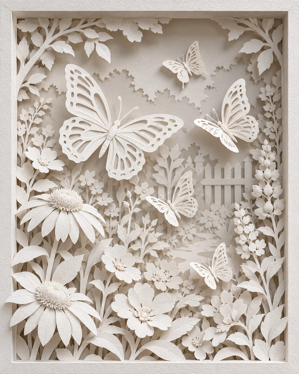 Butterfly Garden · All-white Paper
