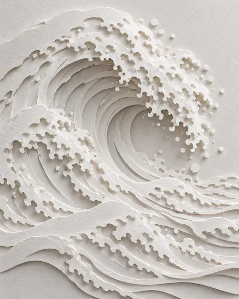 Ocean Wave Curl · All-white Paper