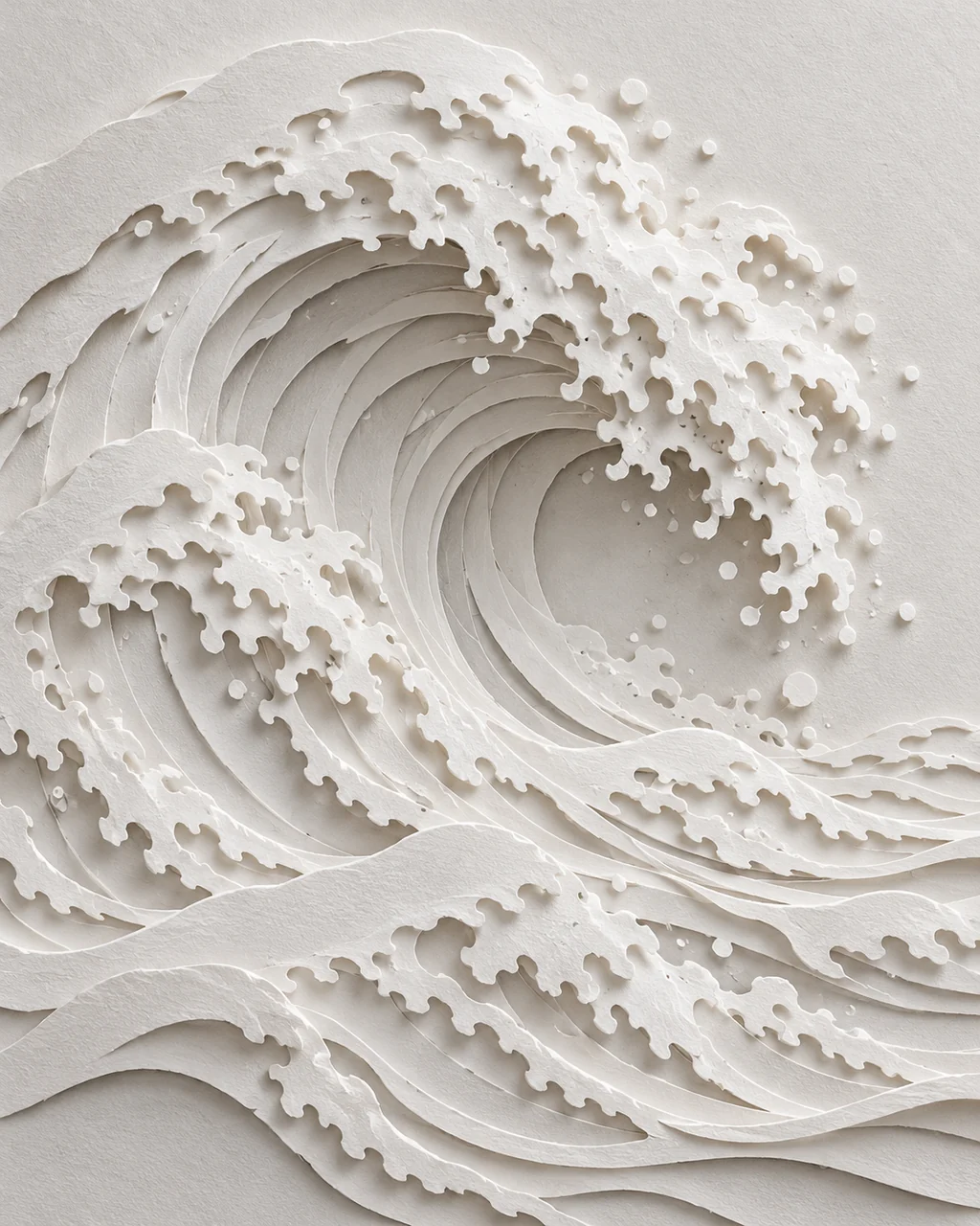 Ocean Wave Curl · All-white Paper