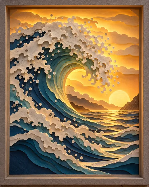 Ocean Wave Curl · Backlit Lightbox