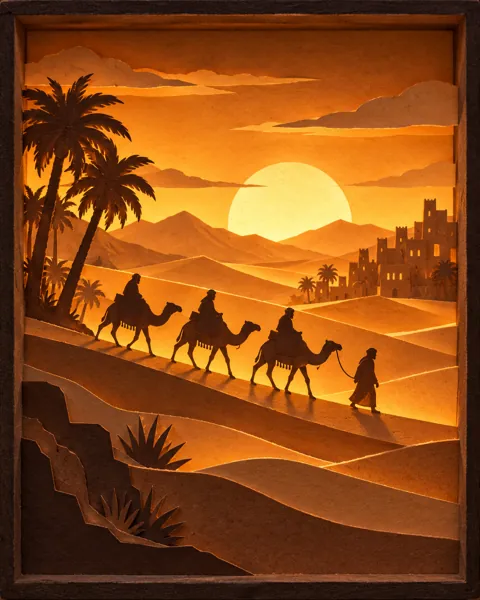 Desert Camel Caravan · Backlit Lightbox