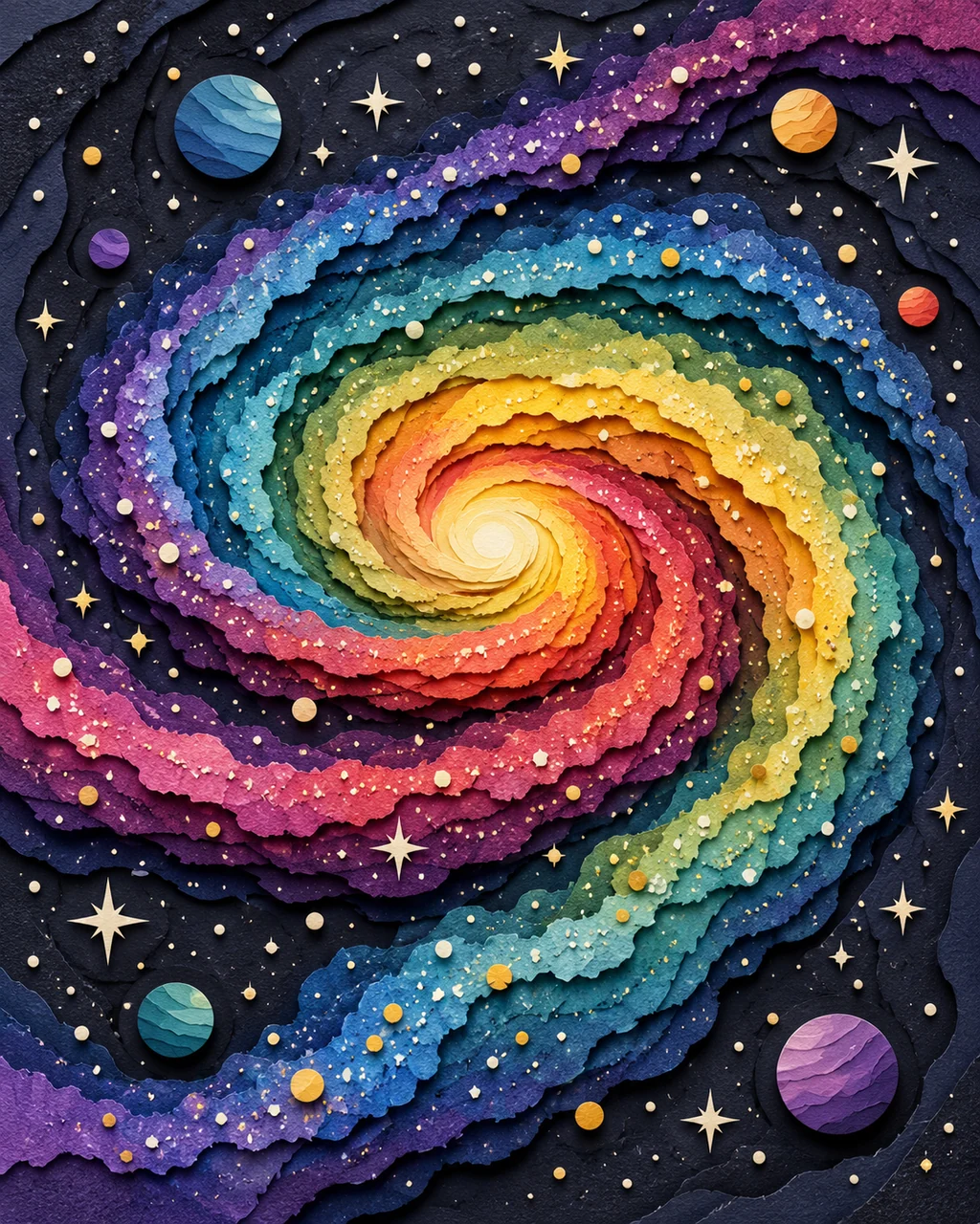 Spiral Galaxy · Rainbow Gradient Layers
