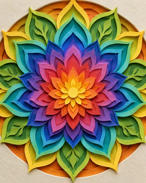 Floral Mandala · Rainbow Gradient Layers