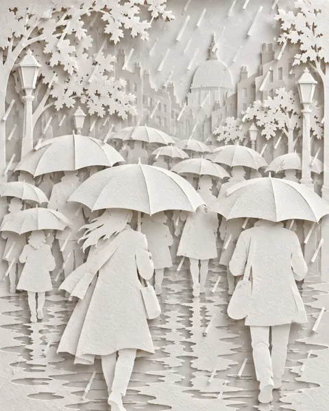 Rainy Day Umbrellas · All-white Paper