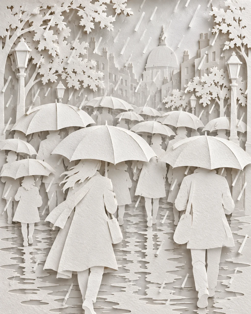 Rainy Day Umbrellas · All-white Paper