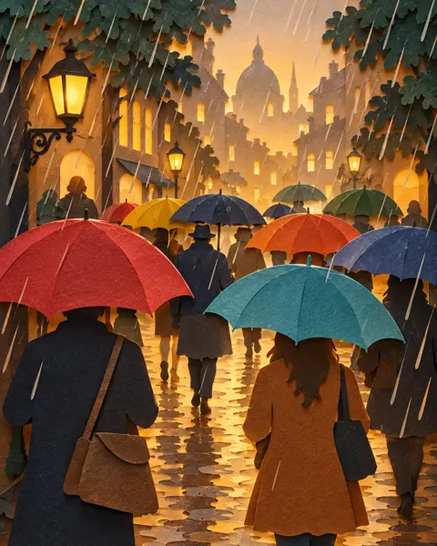 Rainy Day Umbrellas · Backlit Lightbox