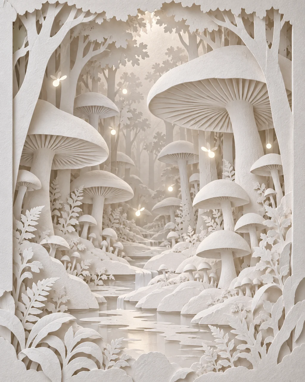 Mushroom Forest · All-white Paper