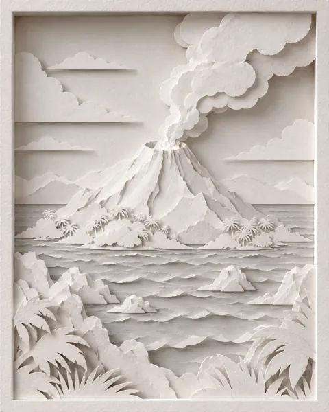 Volcanic Island · All-white Paper