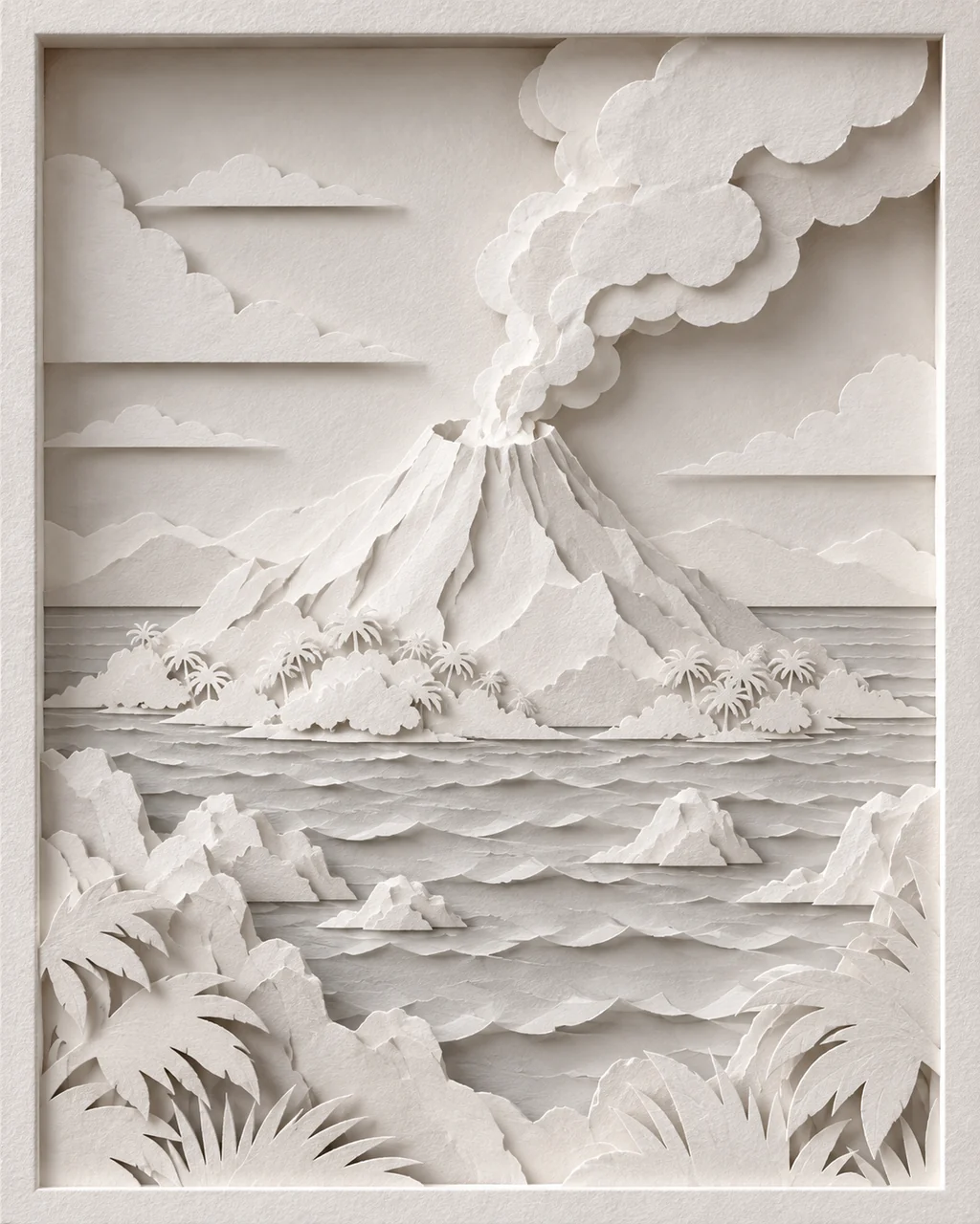 Volcanic Island · All-white Paper