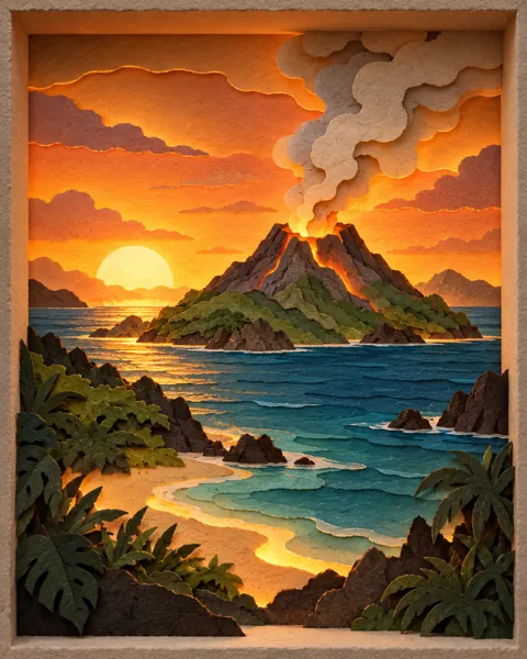 Volcanic Island · Backlit Lightbox
