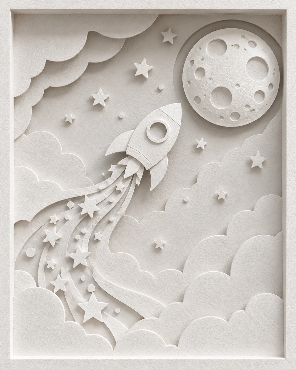 Rocket to the Moon · All-white Paper