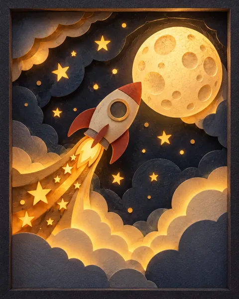 Rocket to the Moon · Backlit Lightbox