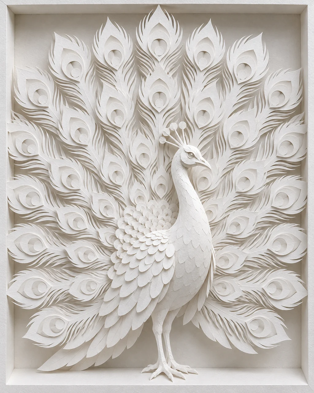 Peacock Display · All-white Paper