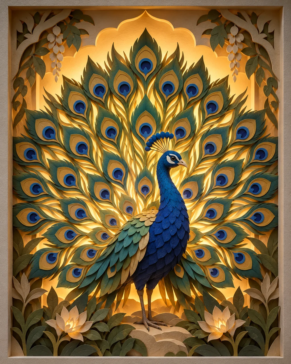 Peacock Display · Backlit Lightbox