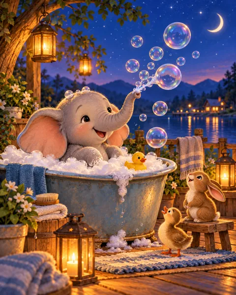 Elephant Bubble Bath · Twilight Lantern Glow