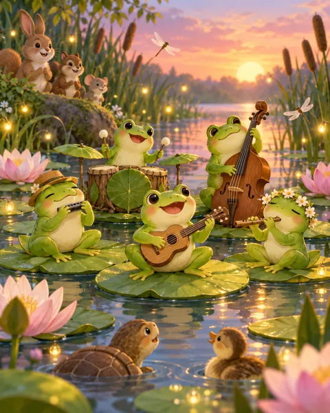 Frog Pond Concert · Soft Digital Pastel