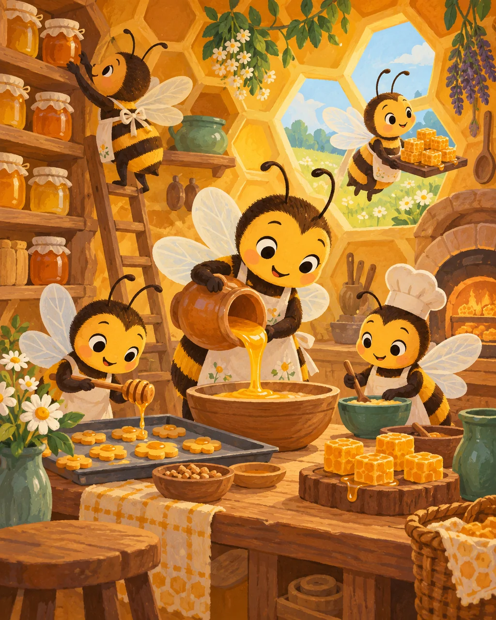 Busy Bee Kitchen · Gouache Storybook