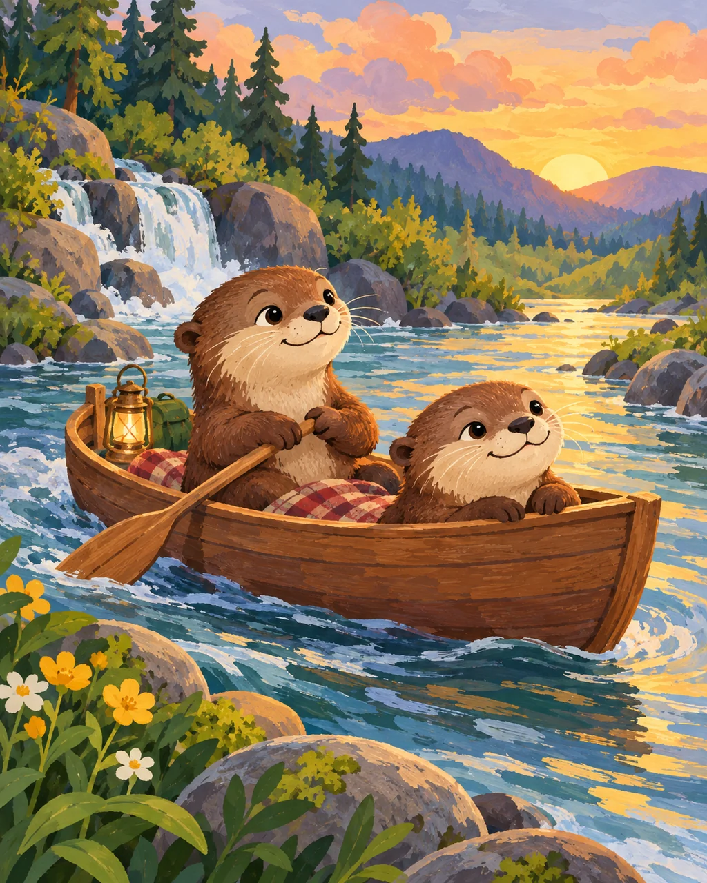 Otter Boat Adventure · Gouache Storybook