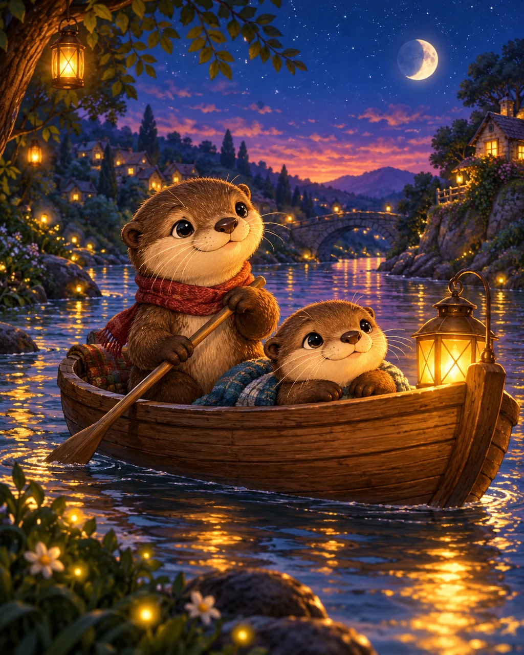 Otter Boat Adventure · Twilight Lantern Glow