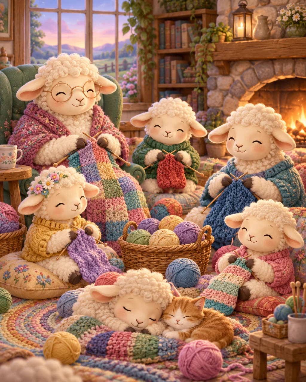 Sheep Knitting Club · Soft Digital Pastel