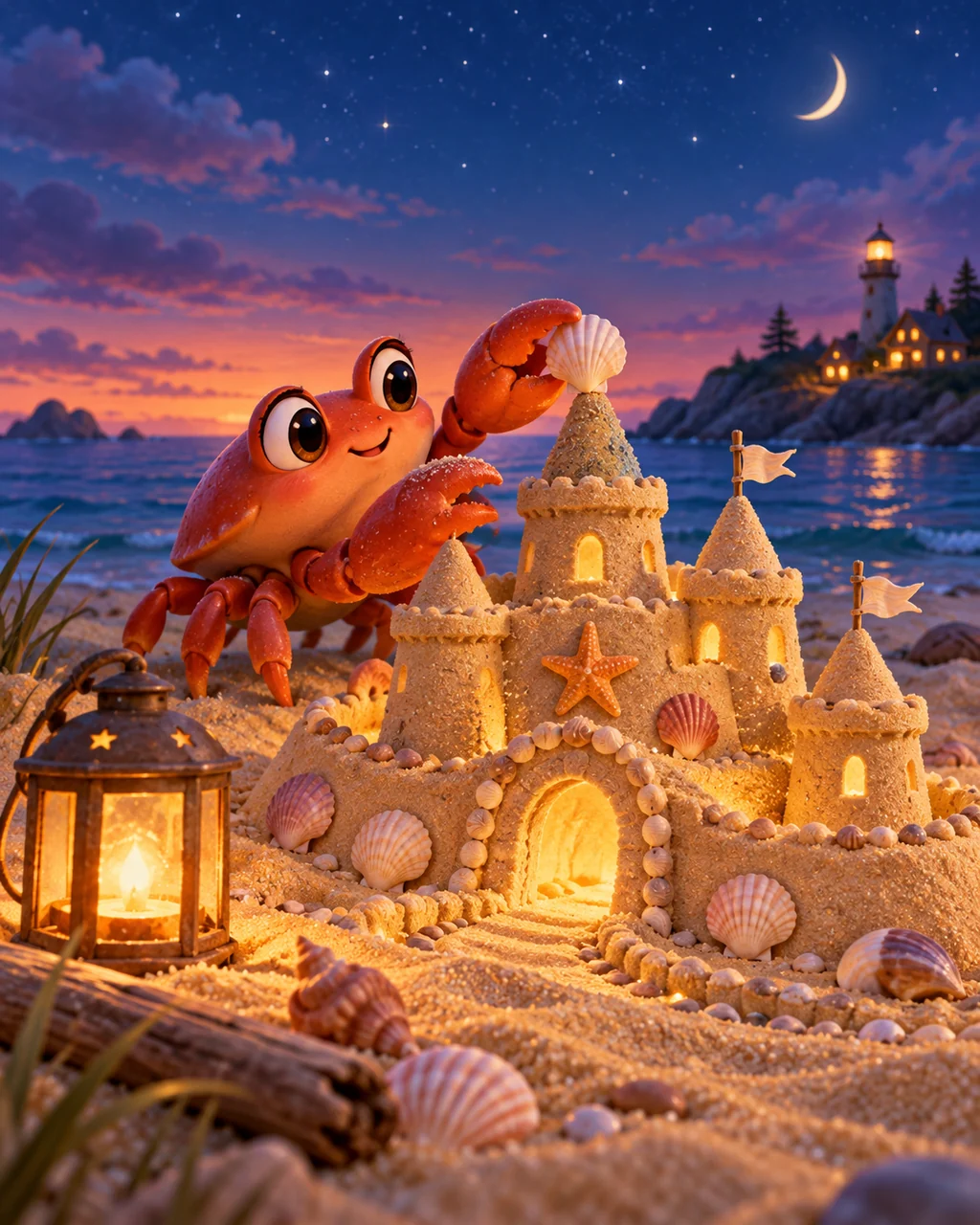 Crab Sandcastle · Twilight Lantern Glow