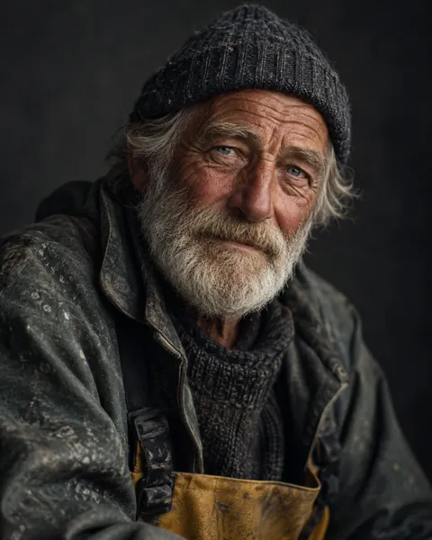 Weathered Fisherman · Low-key Studio
