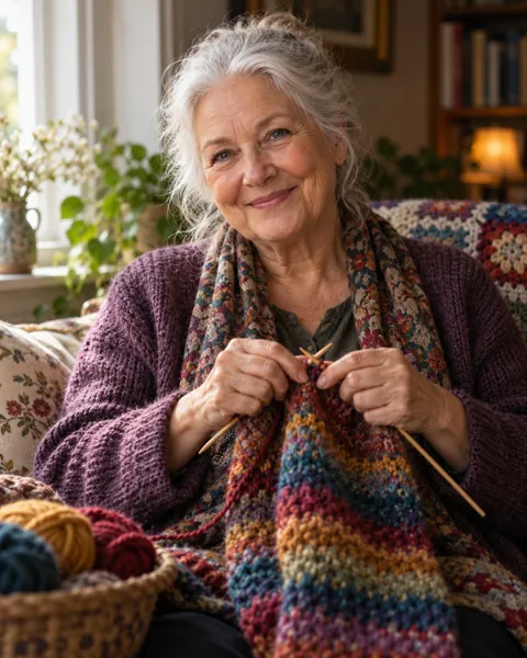 Knitting Grandmother · Soft Window Light