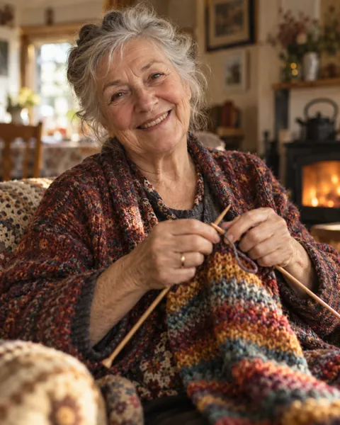 Knitting Grandmother · Analog Film Look