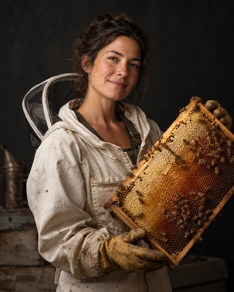 Beekeeper with Honeycomb · Low-key Studio
