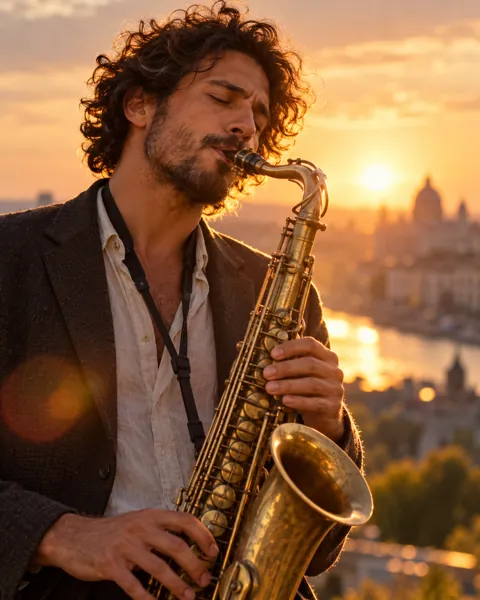 Jazz Saxophonist · Golden Backlight