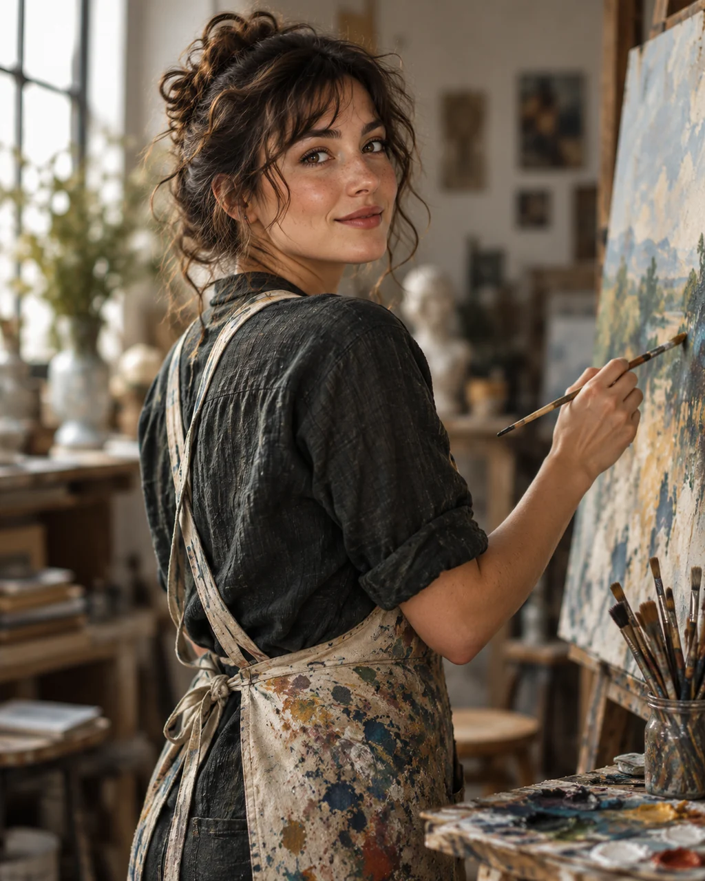 Painter in Studio · Soft Window Light