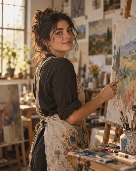Painter in Studio · Analog Film Look