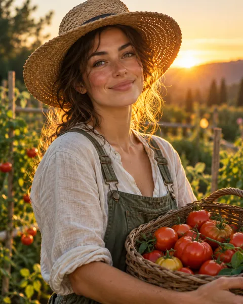 Gardener in Straw Hat · Golden Backlight