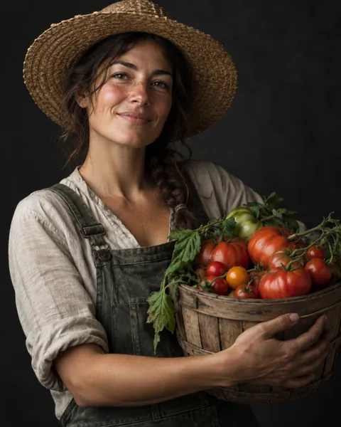 Gardener in Straw Hat · Low-key Studio