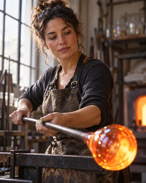 Glassblower at the Furnace · Soft Window Light