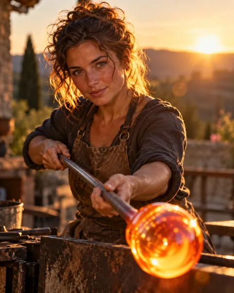 Glassblower at the Furnace · Golden Backlight