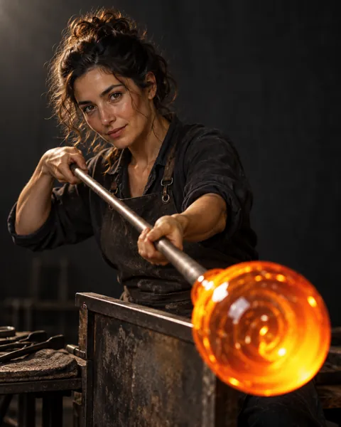 Glassblower at the Furnace · Low-key Studio