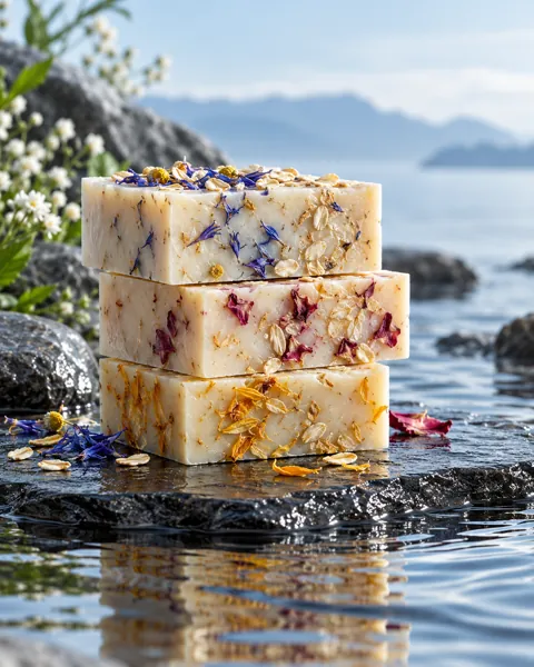 Handmade Soap Bars · Wet Stone and Ripples