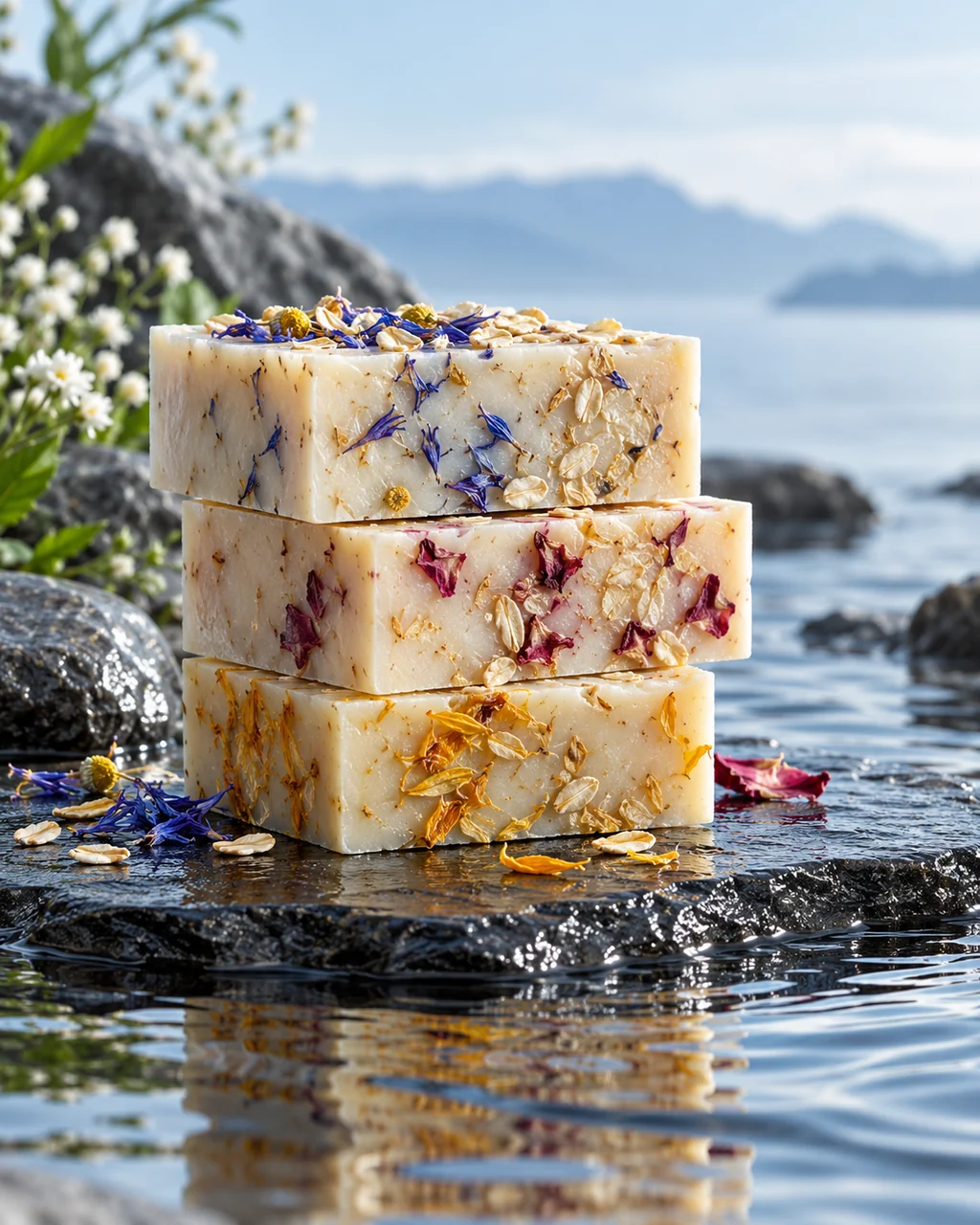 Handmade Soap Bars · Wet Stone and Ripples