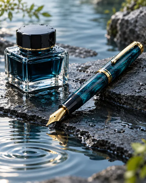 Fountain Pen and Inkwell · Wet Stone and Ripples
