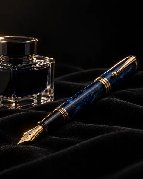 Fountain Pen and Inkwell · Dark Luxury